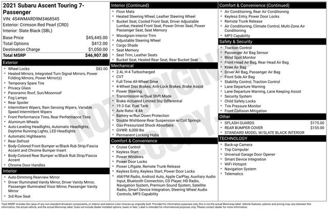 Used 2021 Subaru Ascent Touring