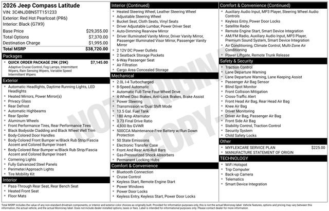 New 2026 Jeep Compass Latitude w/ Quick Order Package 29K image 26