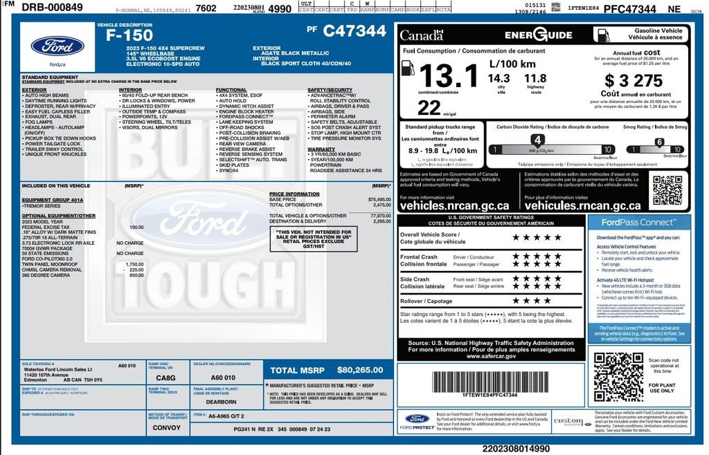 Used 2023 Ford F150 Tremor w/ 360 Degree Camera Package AWD/4WD image 2
