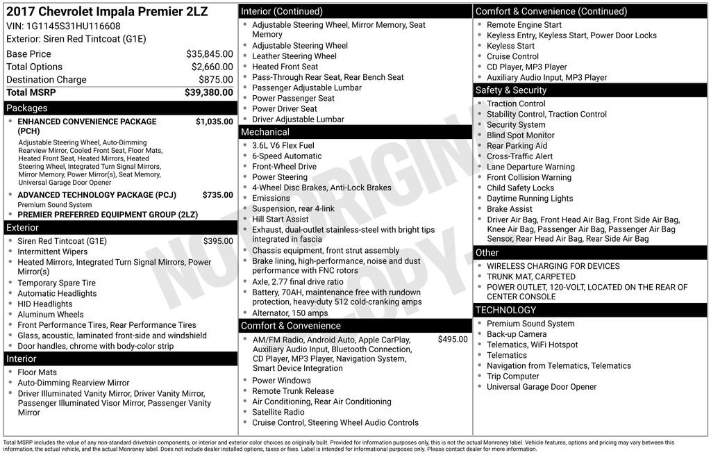 Used 2017 Chevrolet Impala Premier w/ Enhanced Convenience Package image 23