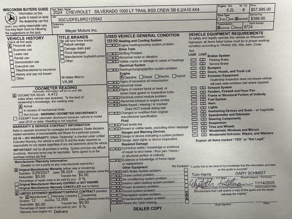 Used 2024 Chevrolet Silverado 1500 LT Trail Boss w/ Convenience Package II image 29