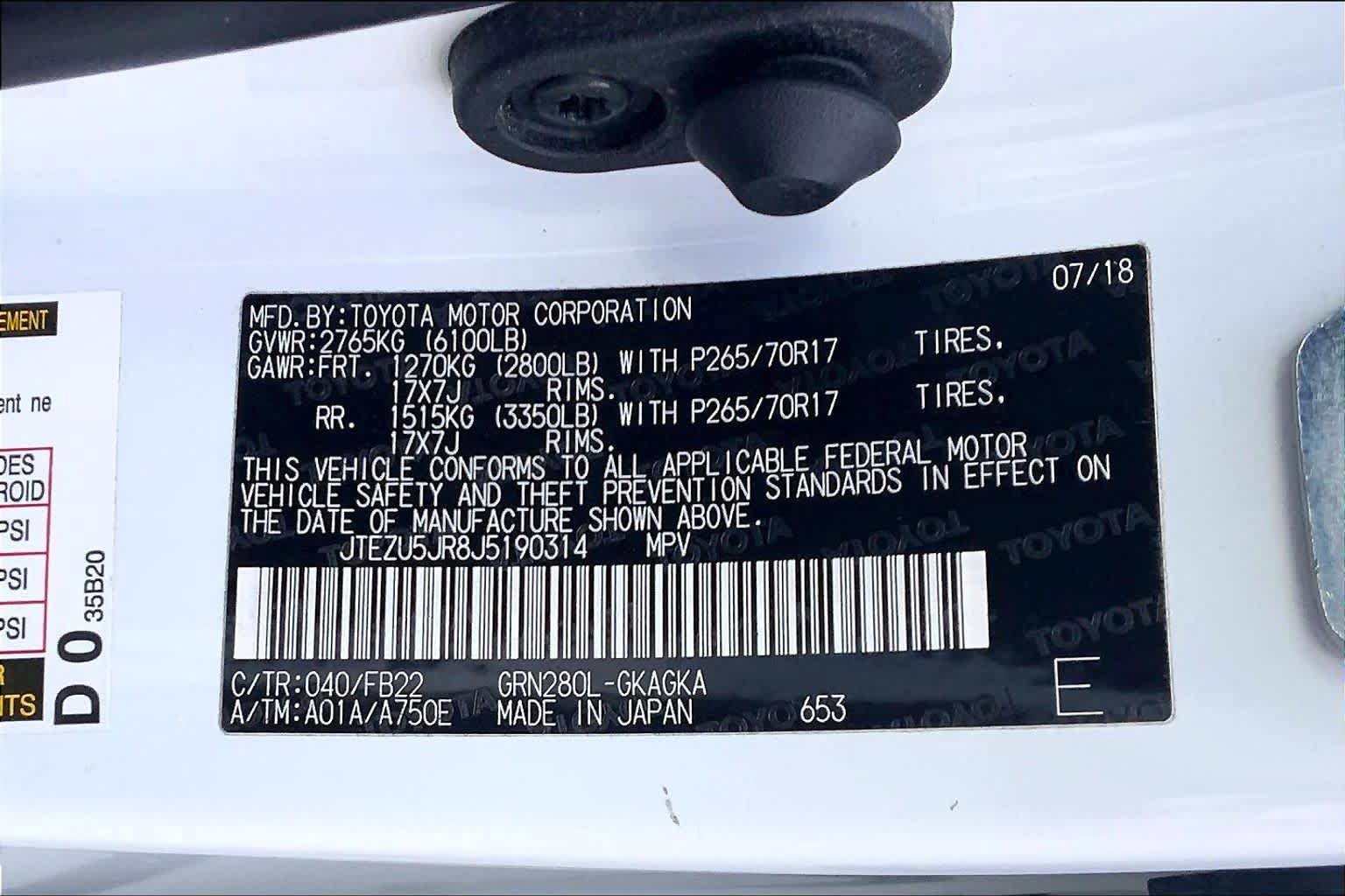 Certified 2018 Toyota 4Runner SR5 RWD image 34