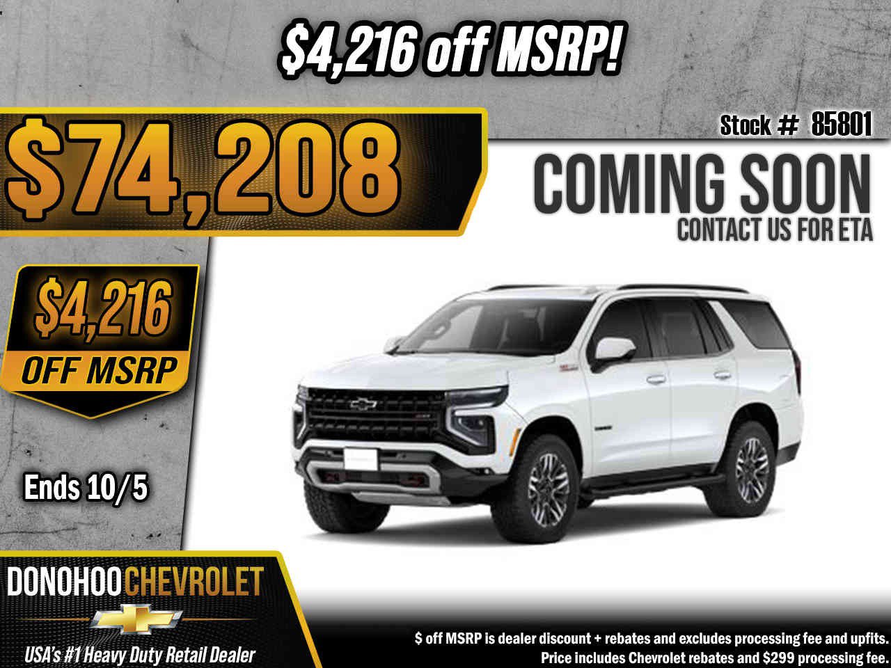 New 2027 Chevrolet Tahoe Z71 w/ Comfort Package