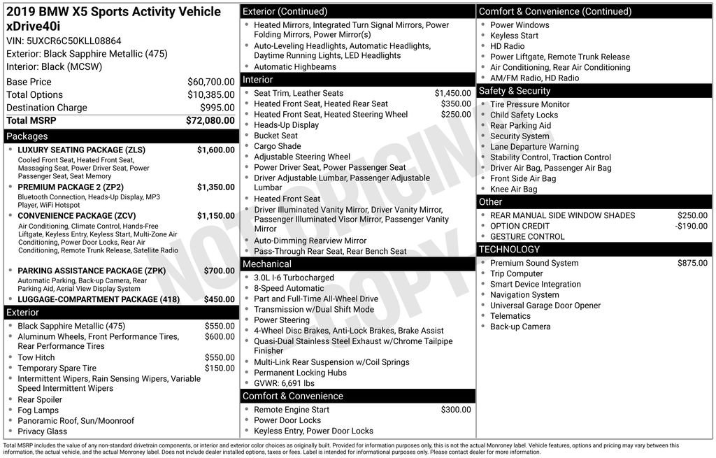 Used 2019 BMW X5 xDrive40i w/ Luxury Seating Package image 8