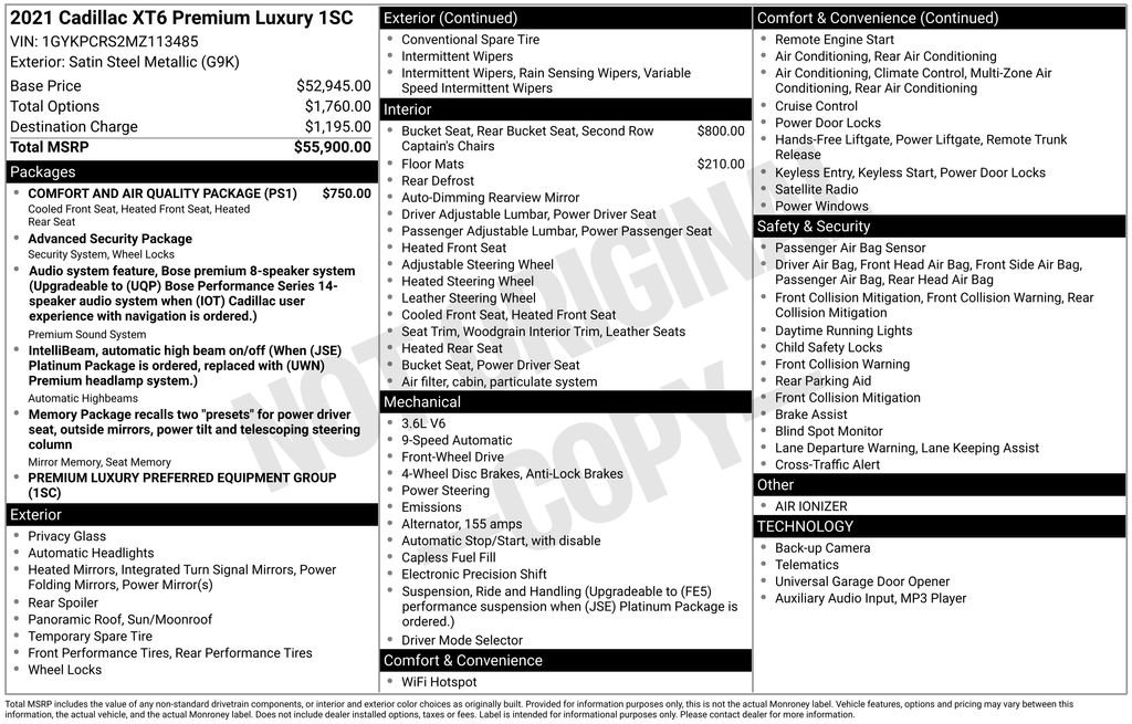 Used 2021 Cadillac XT6 Premium Luxury image 49