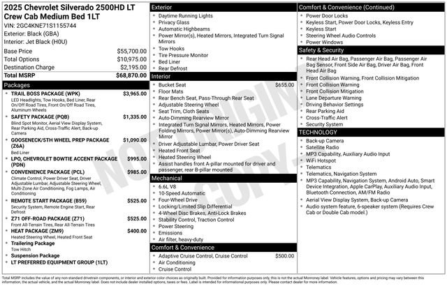 Certified 2025 Chevrolet Silverado 2500 LT w/ Trail Boss Package AWD/4WD image 6