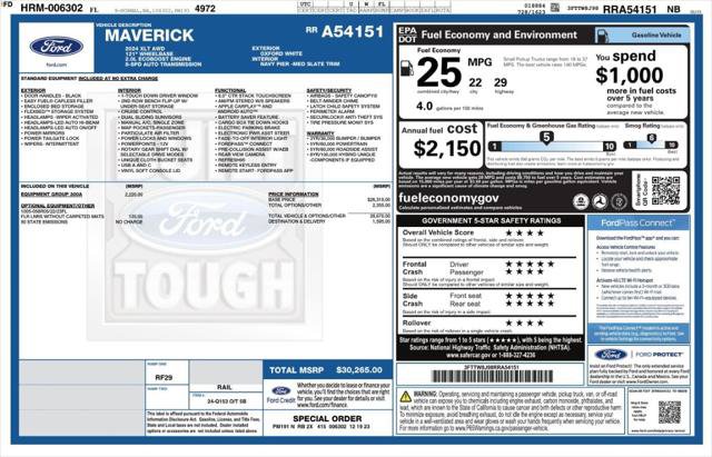 Used 2024 Ford Maverick XLT w/ Equipment Group 300A Standard AWD/4WD image 4