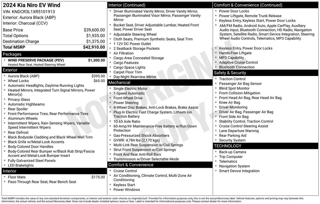 Used 2024 Kia Niro Wind w/ Wind Preserve Package FWD image 17