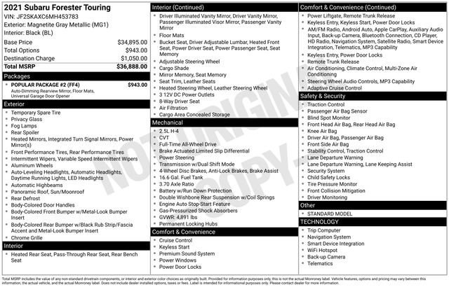 Used 2021 Subaru Forester Touring w/ Popular Package #2 AWD/4WD image 33