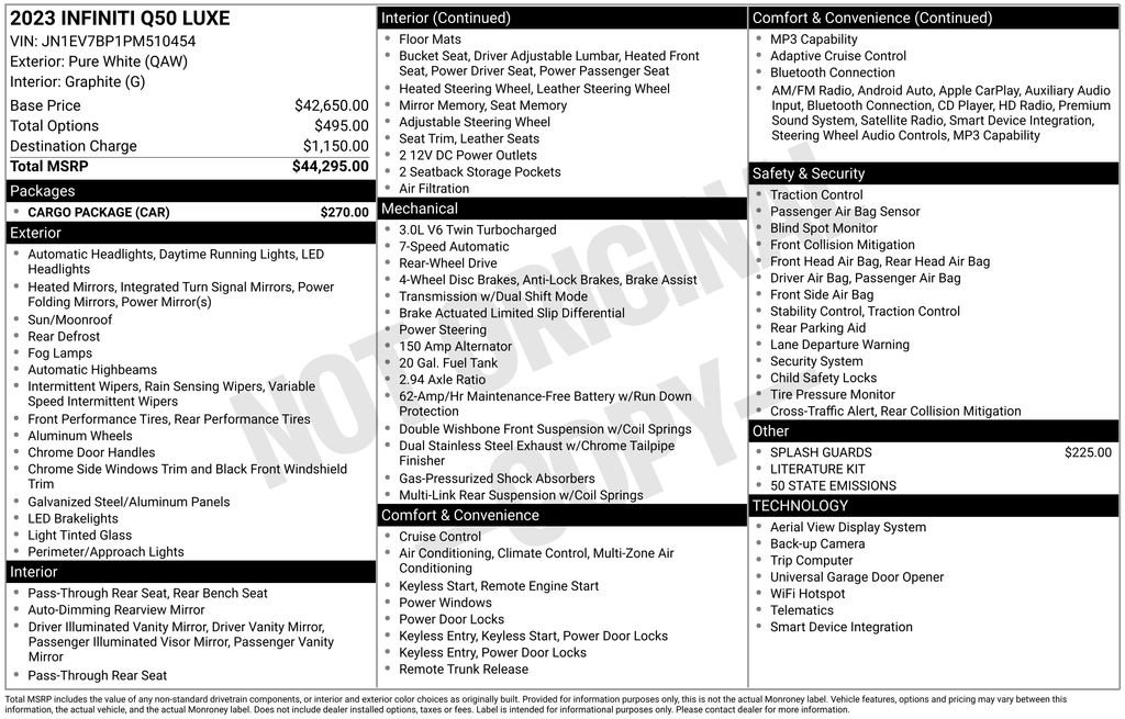 Used 2023 INFINITI Q50 Luxe w/ Cargo Package image 30