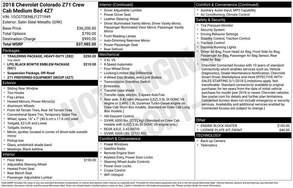 Used 2018 Chevrolet Colorado Z71 image 9