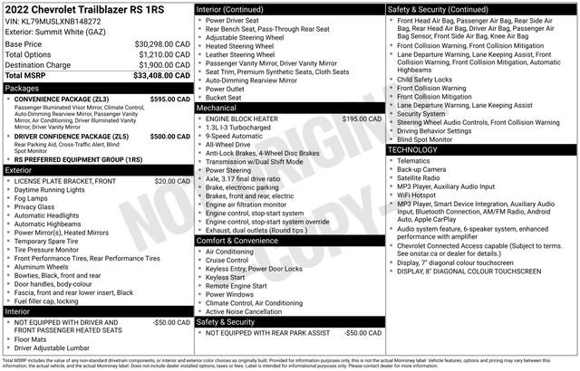 Used 2022 Chevrolet TrailBlazer RS w/ Convenience Package AWD/4WD image 28