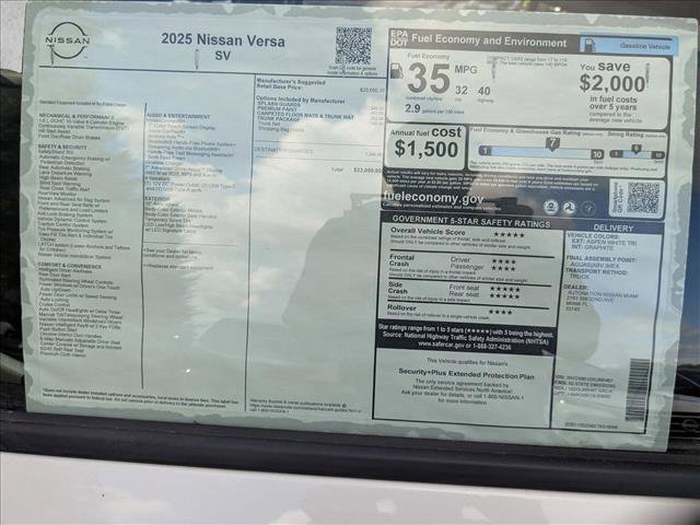 New 2025 Nissan Versa SV w/ Trunk Package FWD image 16