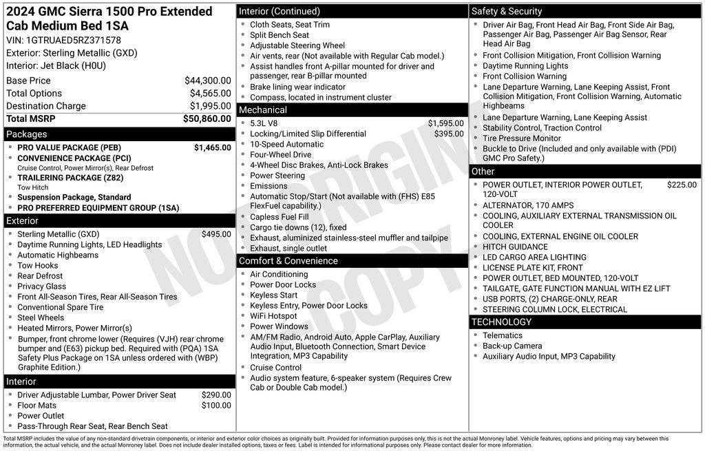 Used 2024 GMC Sierra 1500 Pro w/ Pro Value Package AWD/4WD image 39