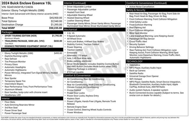 Certified 2024 Buick Enclave Essence w/ Sport Touring Edition AWD/4WD image 26