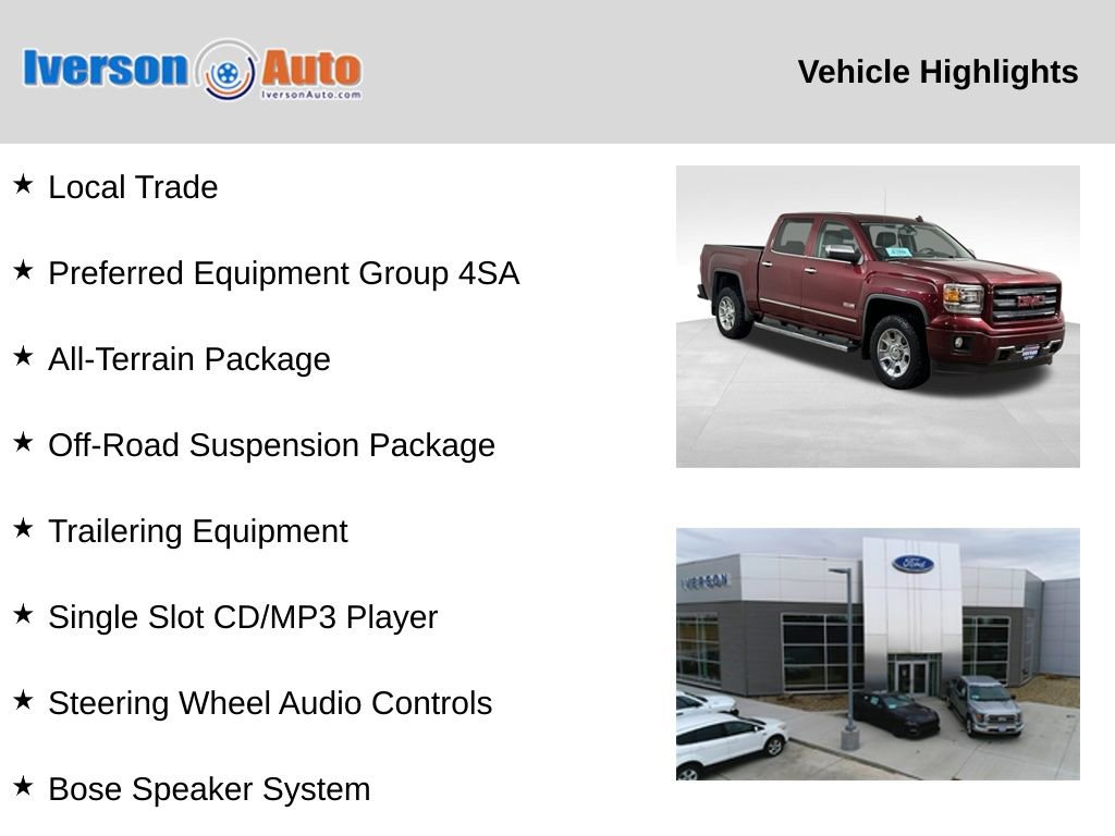 Used 2014 GMC Sierra 1500 SLT w/ All-Terrain Package image 2