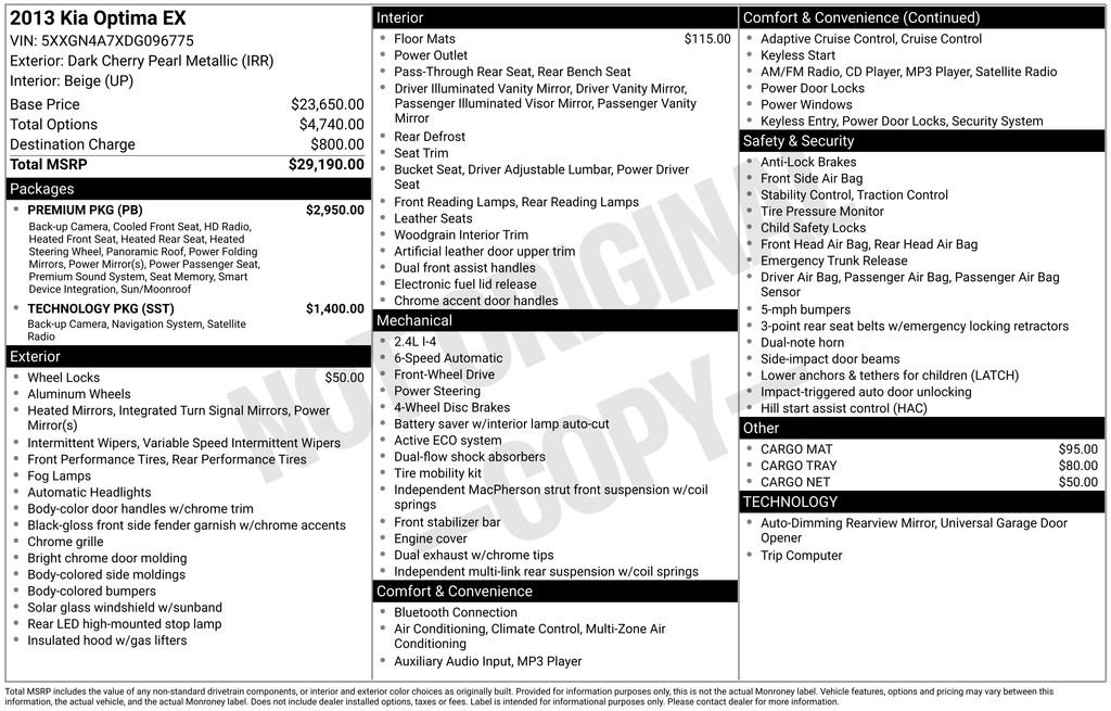 Used 2013 Kia Optima EX w/ Premium Pkg image 7
