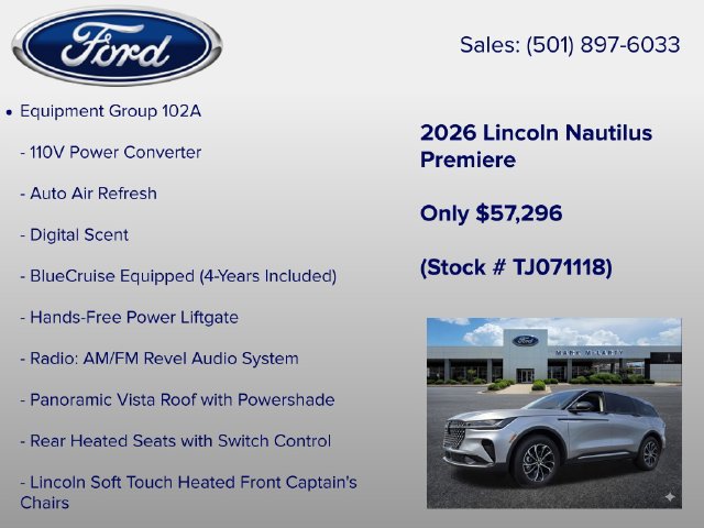 New 2026 Lincoln Nautilus Premier w/ Equipment Group 102A AWD/4WD image 6