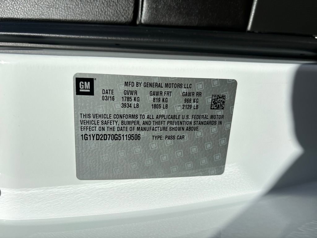 Used 2016 Chevrolet Corvette Stingray Coupe w/ 2LT Preferred Equipment Group image 28