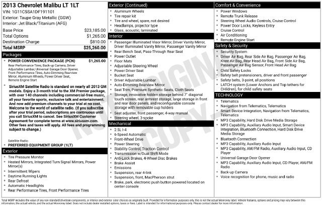 Used 2013 Chevrolet Malibu LT w/ Power Convenience Package FWD image 37