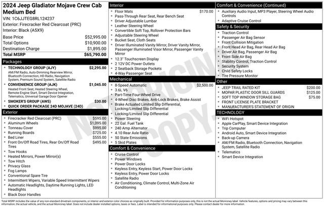 Used 2024 Jeep Gladiator Mojave w/ Technology Group image 7