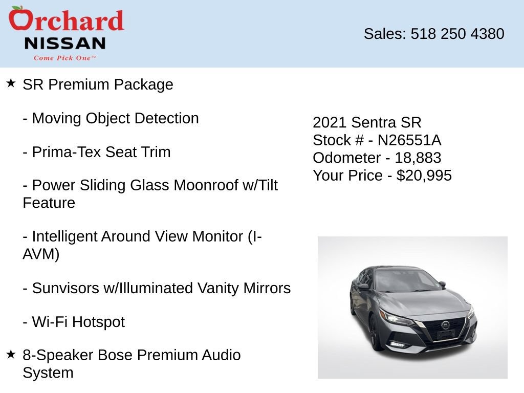Used 2021 Nissan Sentra SR w/ SR Premium Package FWD image 14