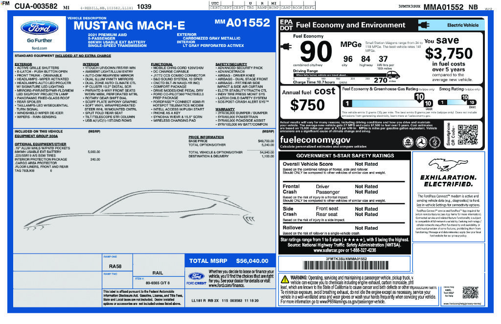 Used 2021 Ford Mustang Mach-E Premium AWD/4WD image 5