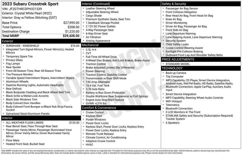 Used 2023 Subaru Crosstrek 2.5i Sport image 4