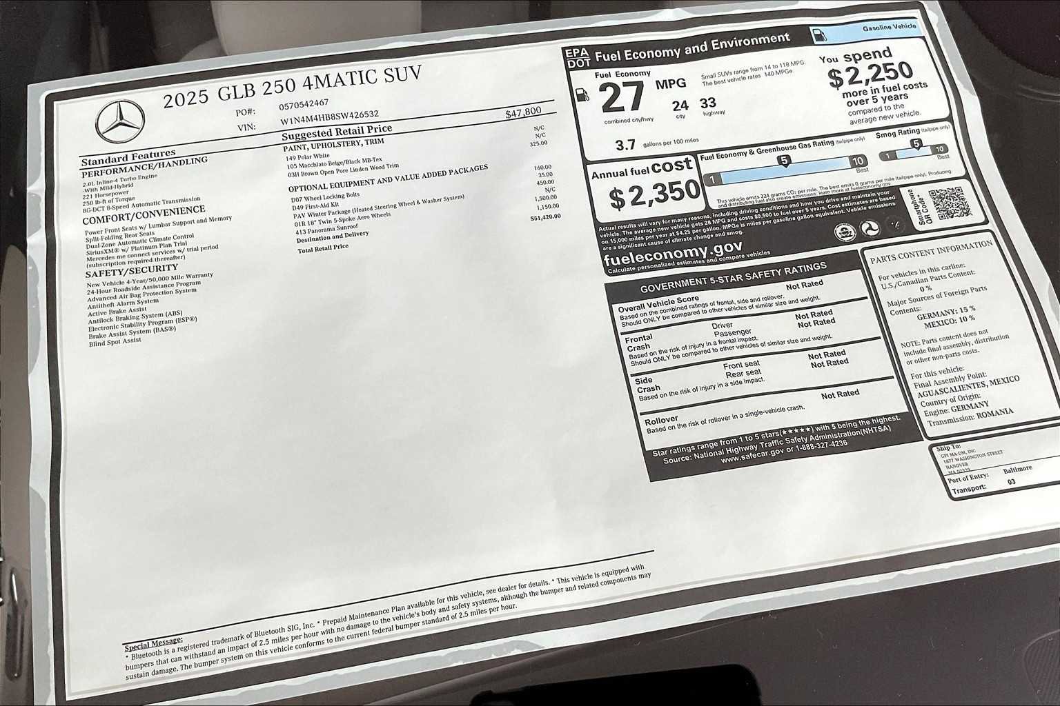 New 2025 Mercedes-Benz GLB 250 4MATIC image 17