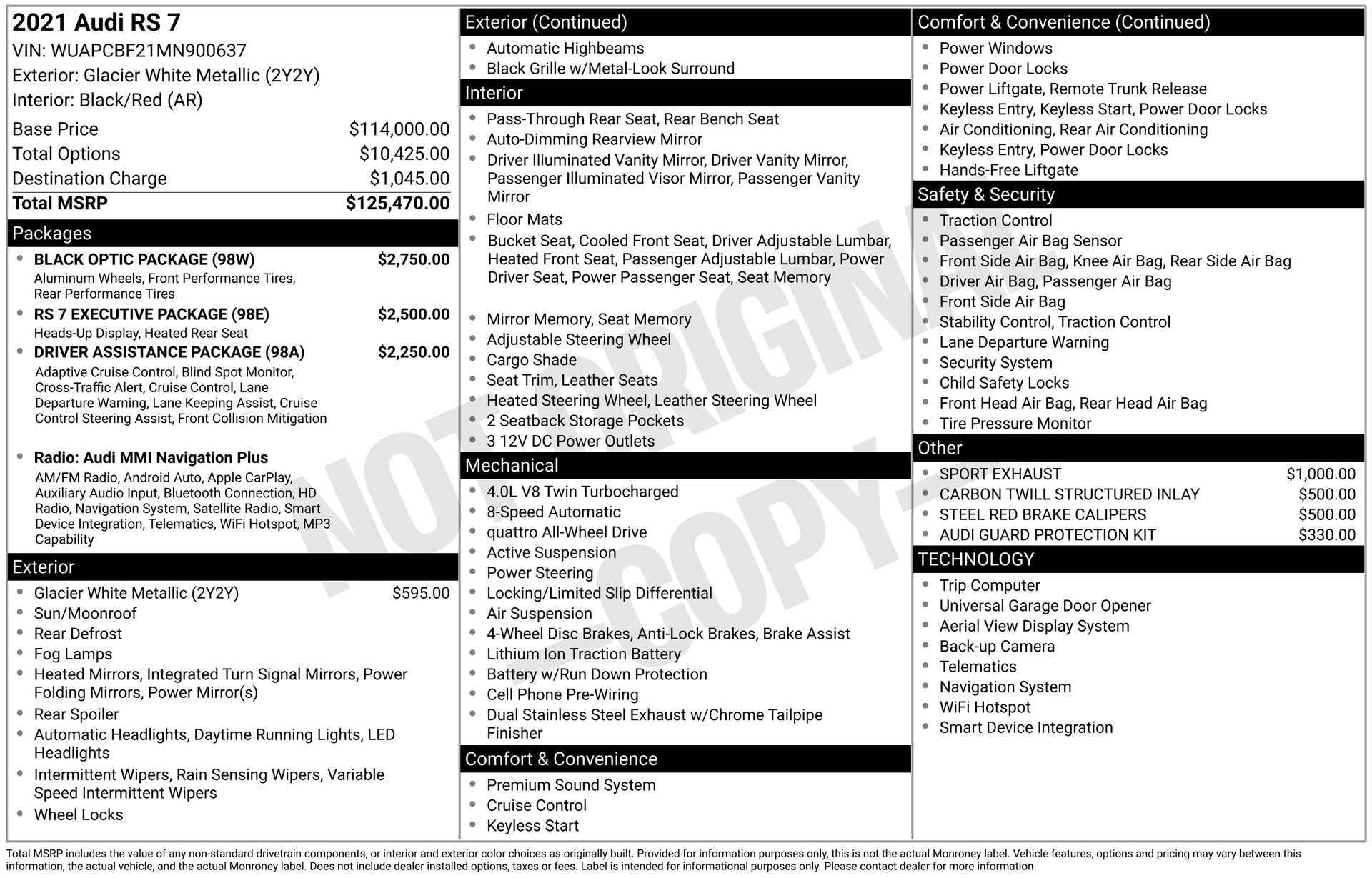 Used 2021 Audi RS 7 Sportback w/ Black Optic Package image 61