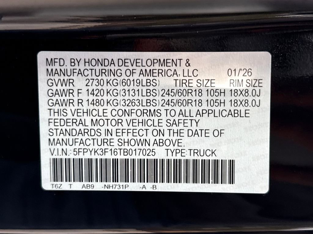 New 2026 Honda Ridgeline Sport image 28