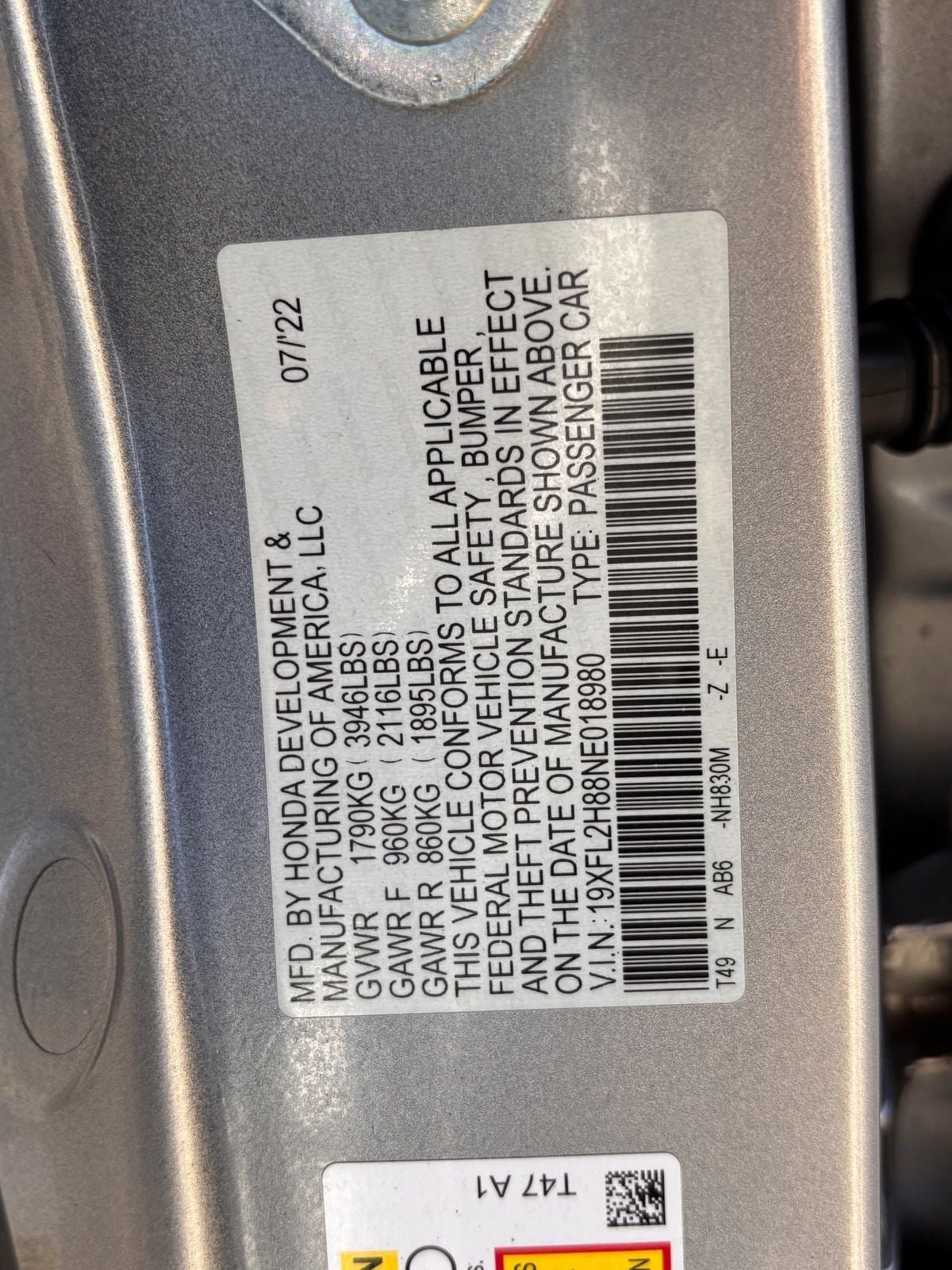 Certified 2022 Honda Civic Sport image 33