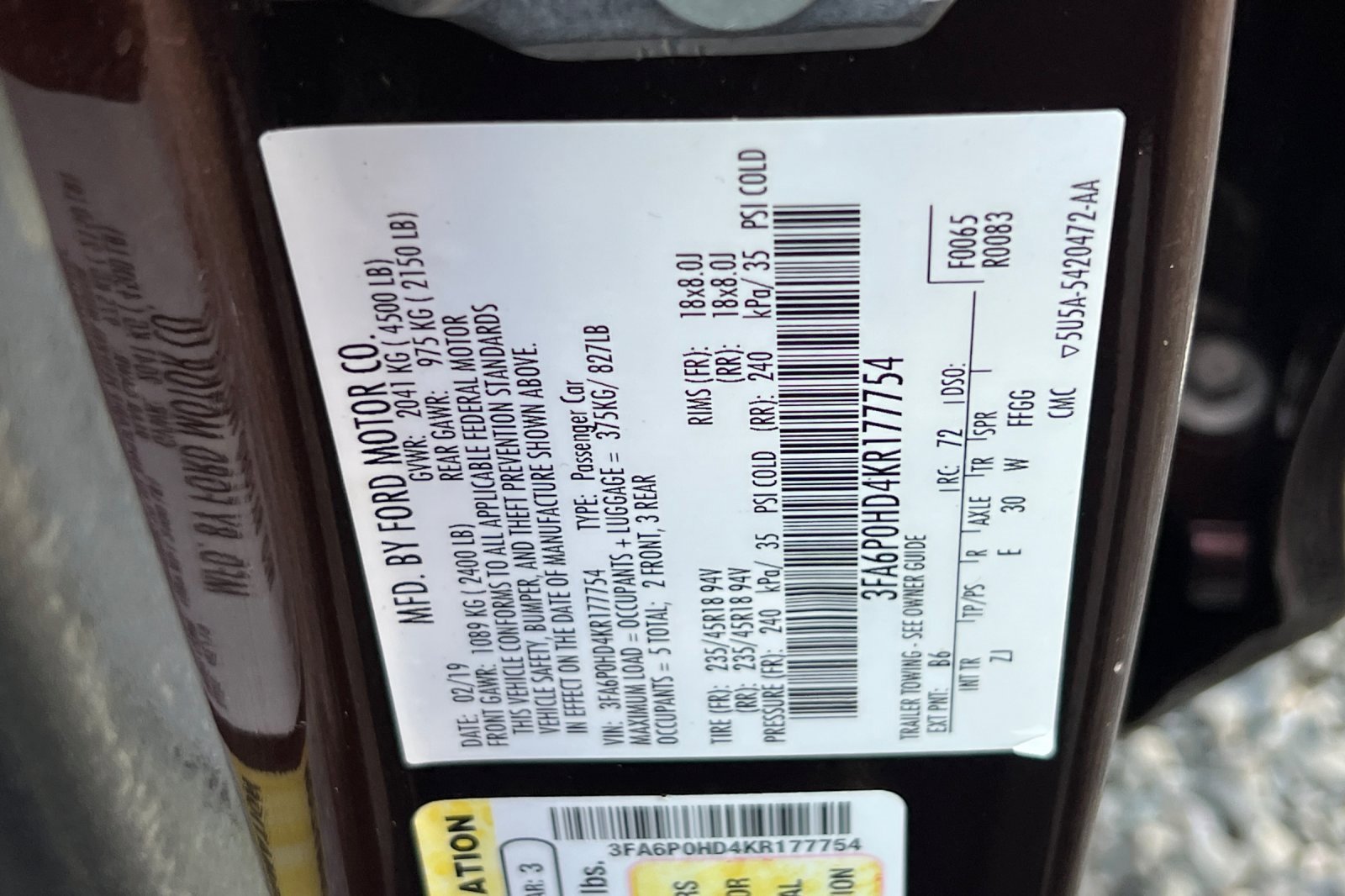 Certified 2019 Ford Fusion SE w/ Equipment Group 151A image 28