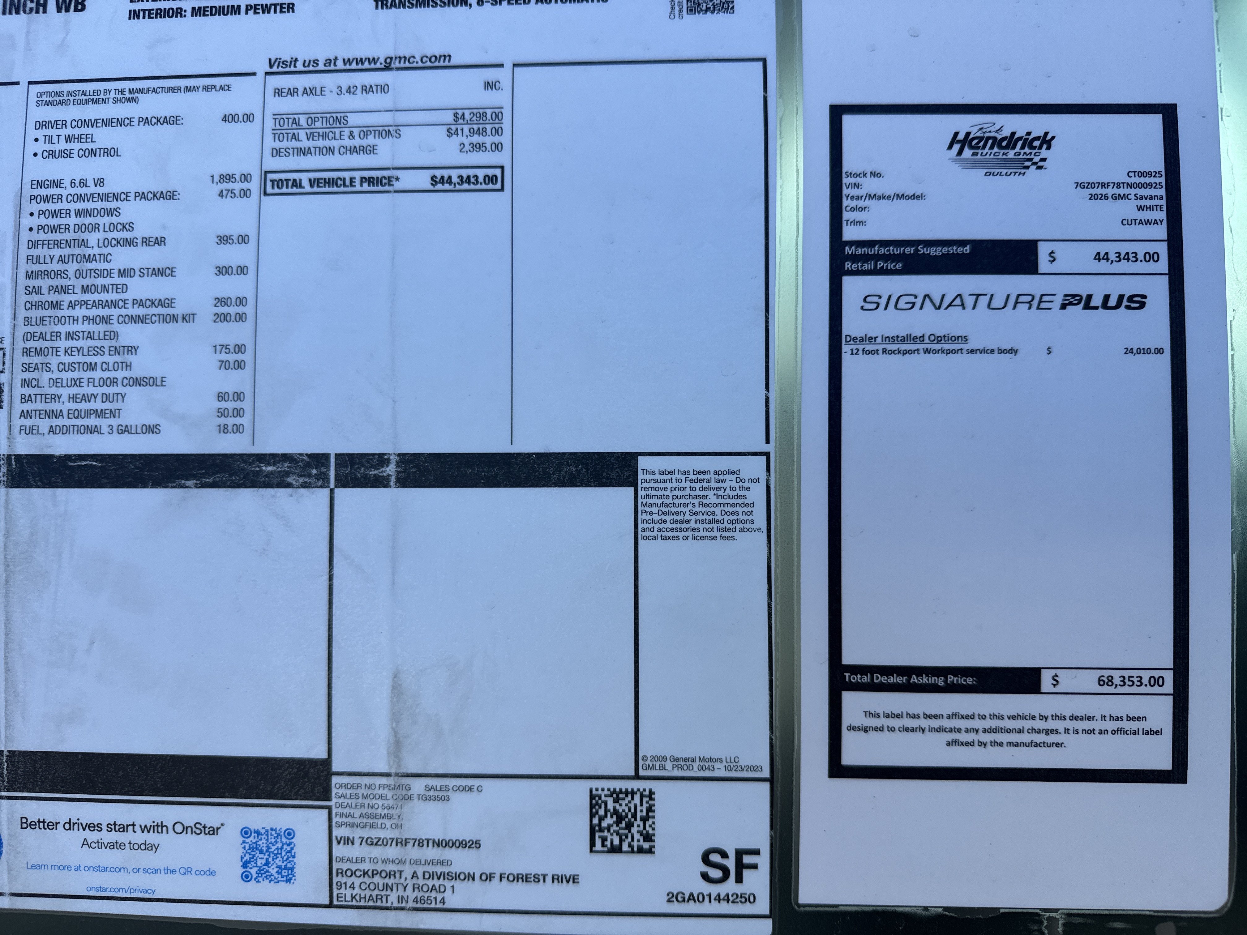 New 2026 GMC Savana 3500 w/ Power Convenience Package RWD image 39