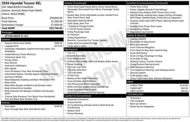 New 2026 Hyundai Tucson SEL FWD image 35