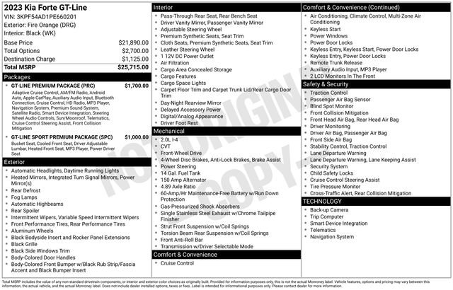 Used 2023 Kia Forte GT-Line w/ GT-Line Premium Package image 7