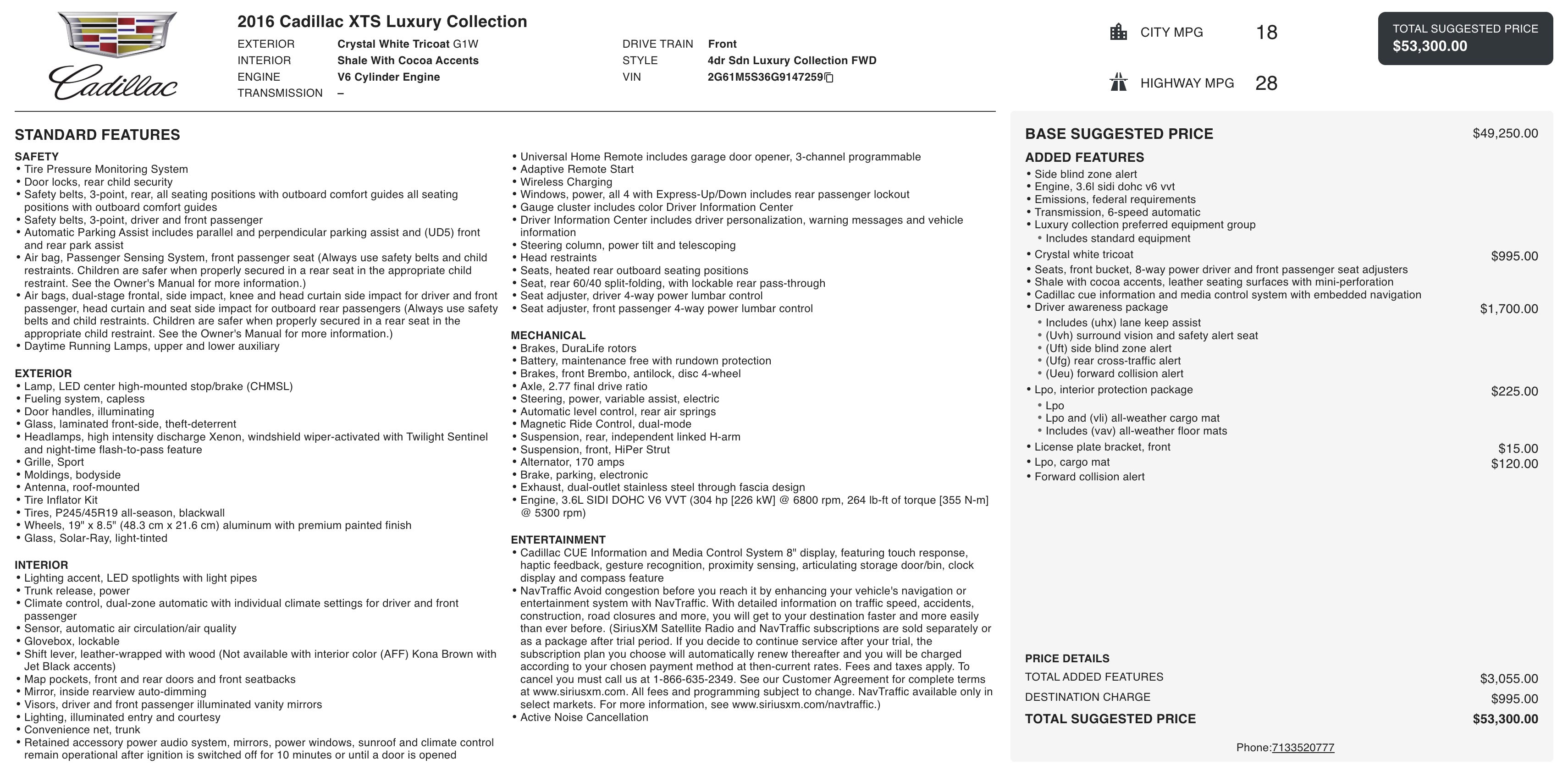 Used 2016 Cadillac XTS Luxury w/ Driver Awareness Package image 2