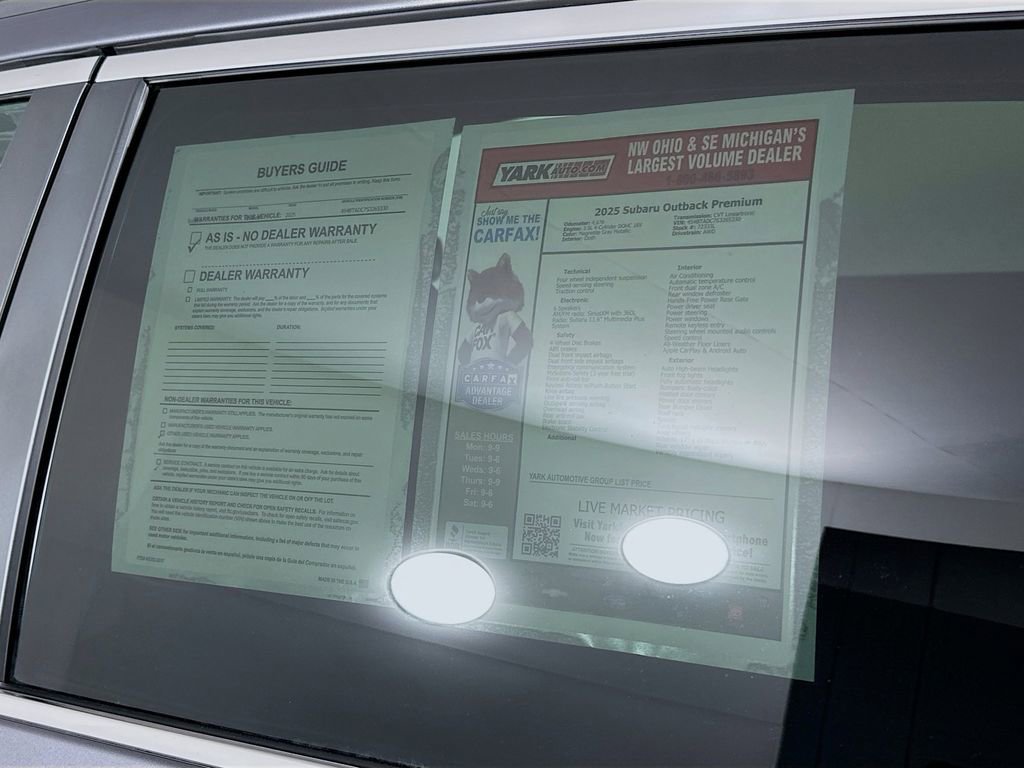 Certified 2025 Subaru Outback Premium w/ Popular Package #1A image 13