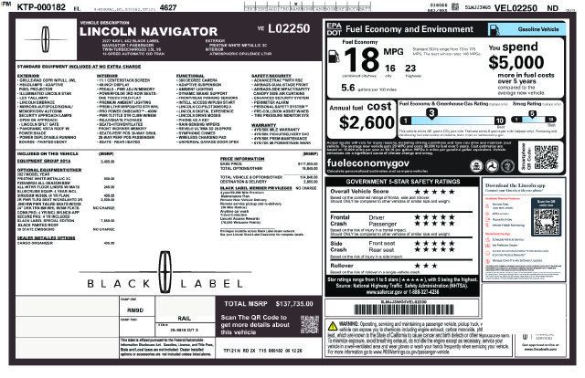 New 2027 Lincoln Navigator L Black Label w/ Black Label Special Edition RWD image 4