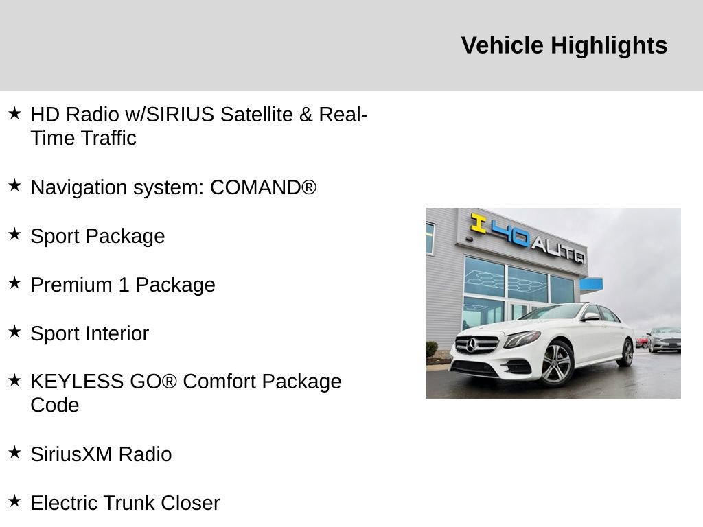 Used 2019 Mercedes-Benz E 300 4MATIC w/ Premium 1 Package image 2