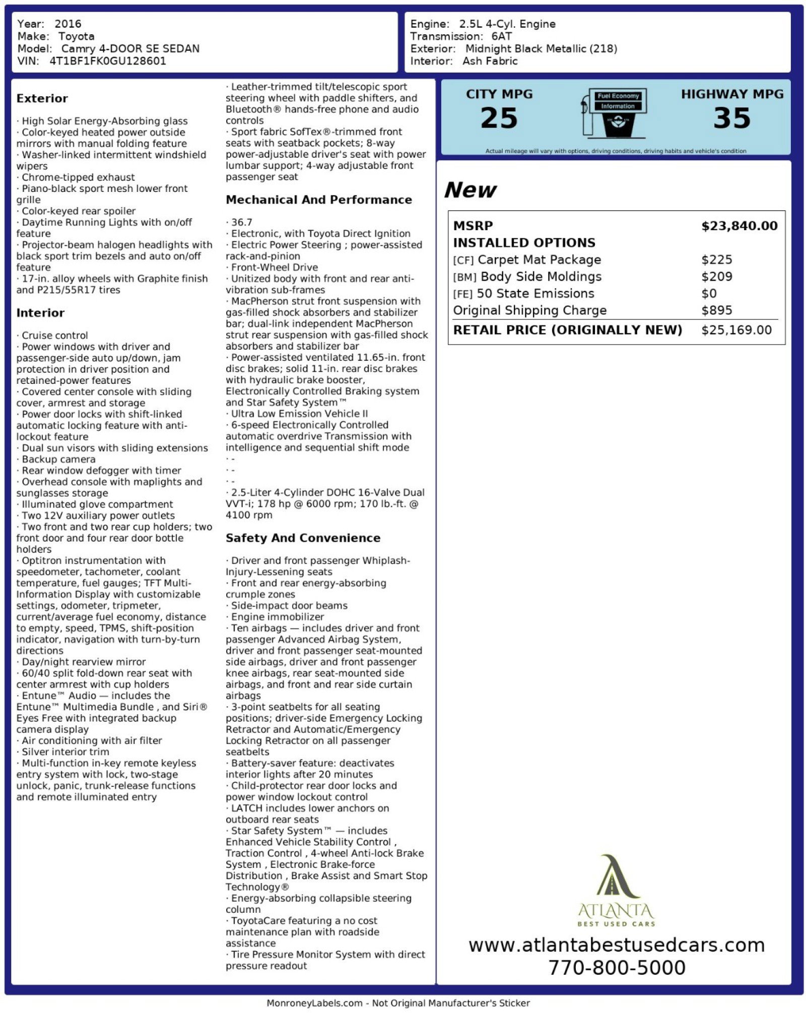 Used 2016 Toyota Camry SE image 45