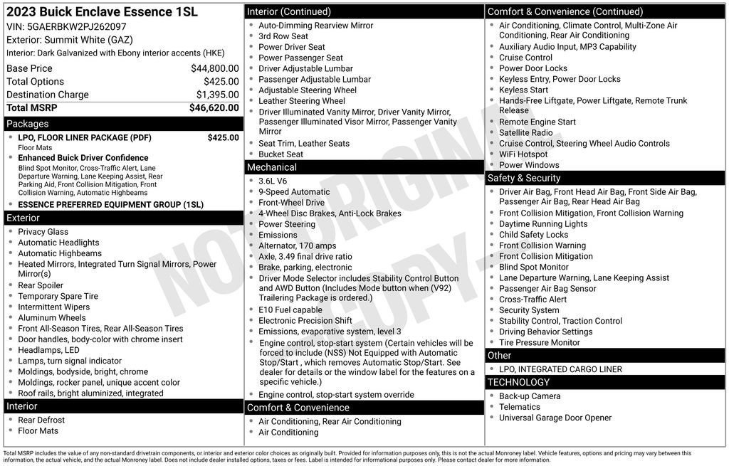 Used 2023 Buick Enclave Essence w/ LPO, Floor Liner Package image 39