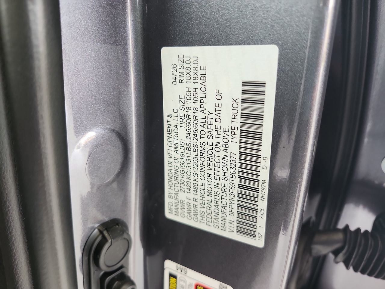 New 2026 Honda Ridgeline RTL image 21