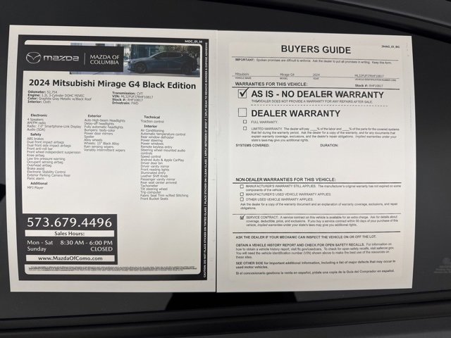 Used 2024 Mitsubishi Mirage G4 Black Edition image 31