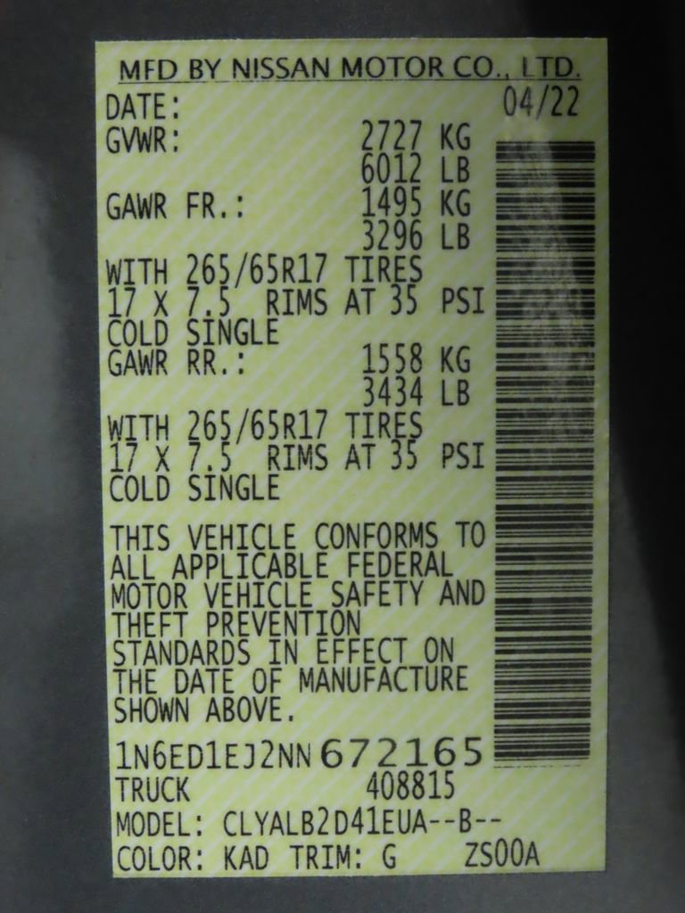 Used 2022 Nissan Frontier SV image 35