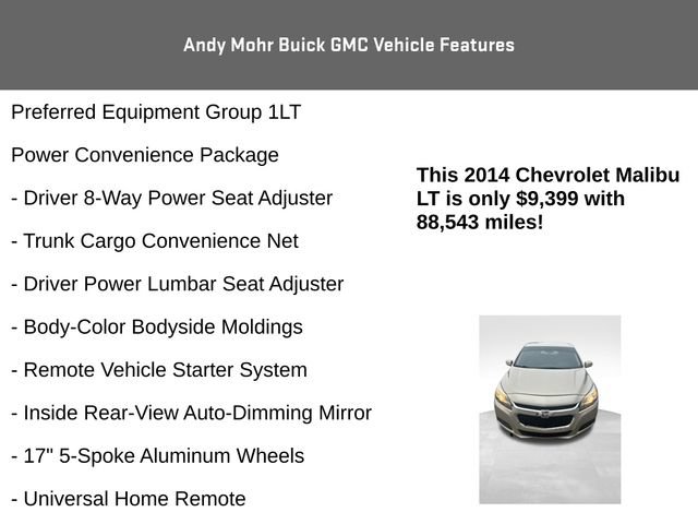 Used 2014 Chevrolet Malibu LT w/ Power Convenience Package FWD image 8