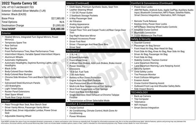 Used 2022 Toyota Camry SE image 28