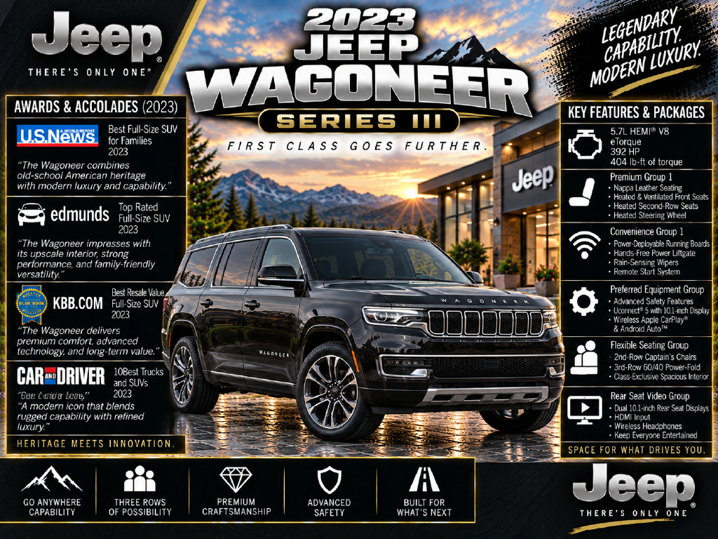 Used 2023 Jeep Wagoneer Series III w/ Premium Group I AWD/4WD image 2