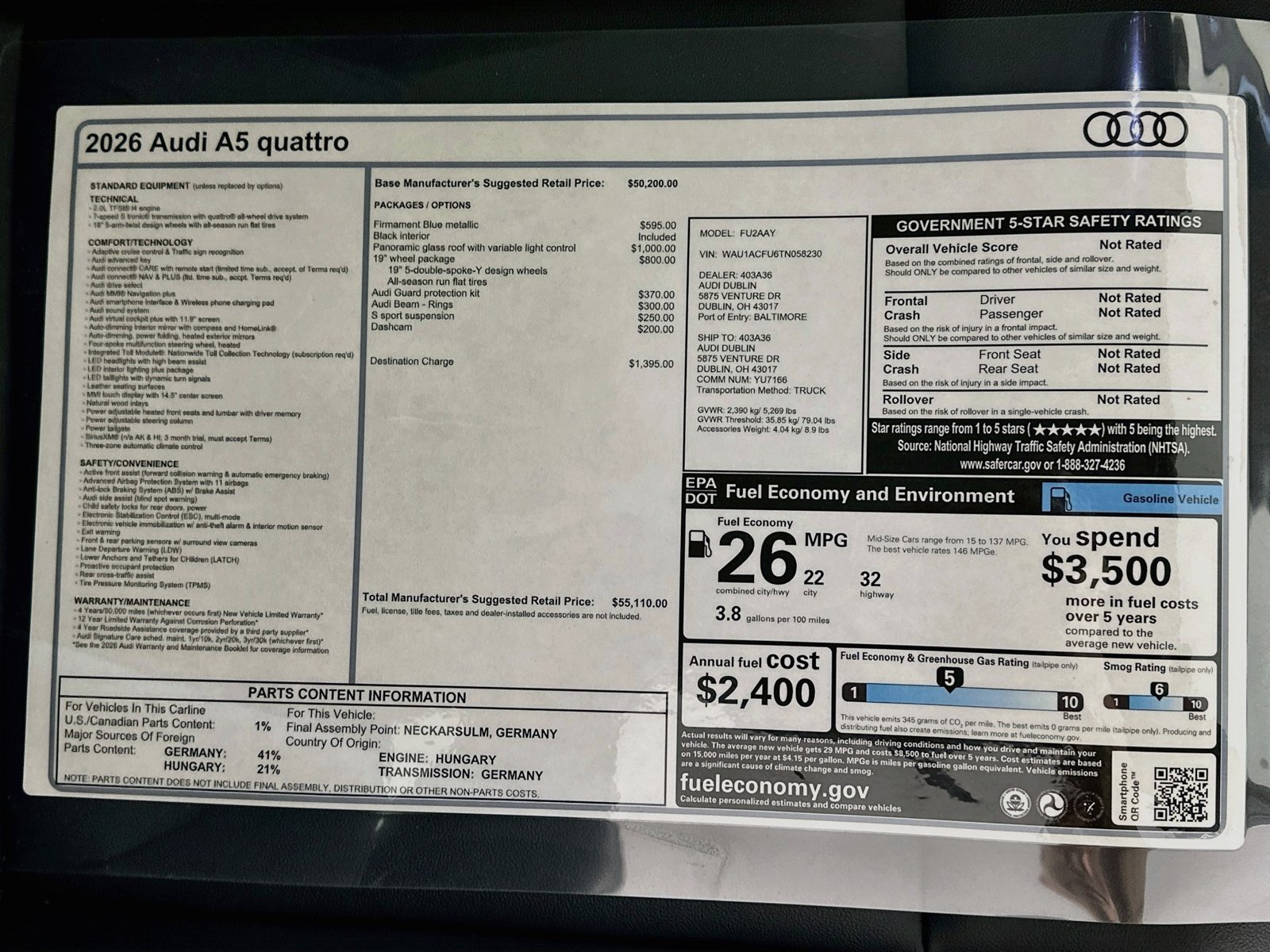 New 2026 Audi A5 Premium AWD/4WD image 47