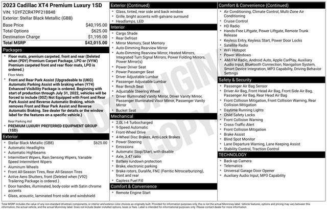 Certified 2023 Cadillac XT4 Premium Luxury FWD image 34